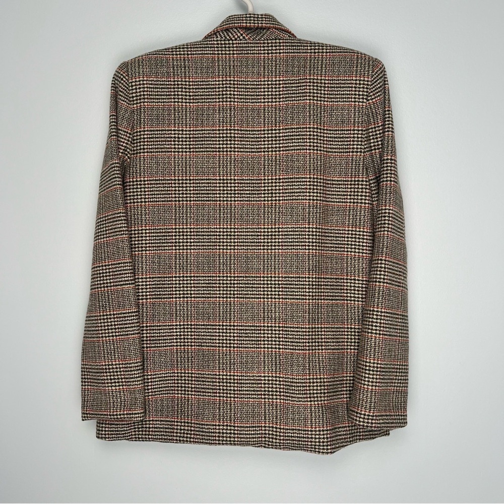 Vintage Fay Leslie Blazer Womens Plaid Size 6P Brown Jacket - Picture 2 of 15